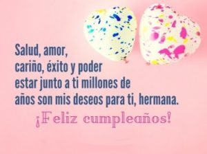 Tarjeta de cumpleaños para una hermana mayor