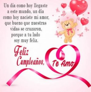 Imágenes de cumpleaños para mi amor con frases bonitas