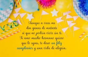Tarjeta con mensaje de cumpleaños para un hermano