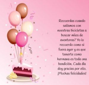 Frases y mensajes de cumpleaños para mi hermana