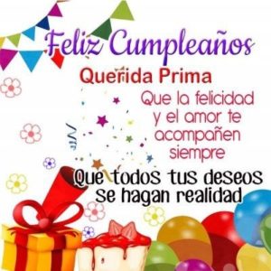 Feliz cumpleaños prima hermana